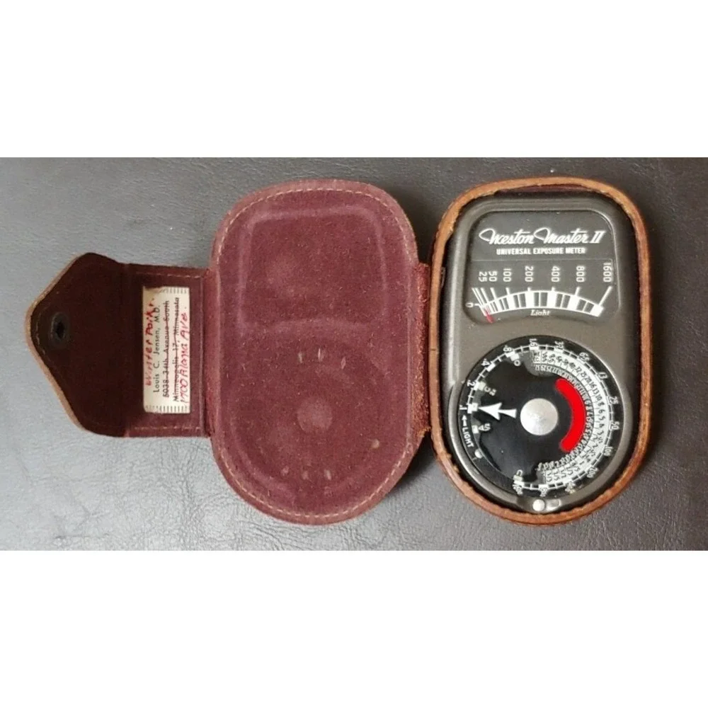 Weston Master II Cine Universal Exposure Meter Model 735 With Case Vintage Photo